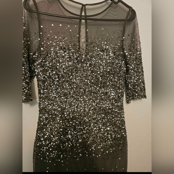Adrianna Papell Black Sequin Long Sleeve Dress - Picture 2 of 4